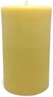 100% Pure Beeswax Pillar Candle, Medium | Non Toxic, Clean Burning, Natural Honey Scent, Long Lasting
