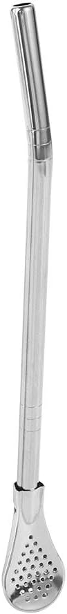 4PCS Reusable Stainless Steel Drinking Straws with Filter Spoon, Tea Drinking Straws Spoon Detachable Coffee Stirring Spoon, 7inch Long