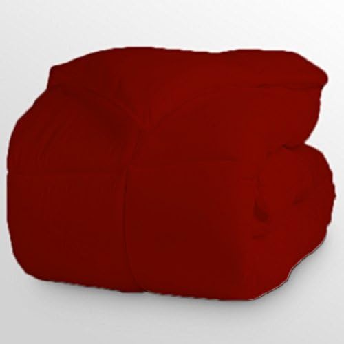 Luxurious and Hypoallergenic 600 Thread Count 1 Piece Down Alternative Comforter 100% Egyptian Cotton Solid (Twin/Twin XL, Burgundy)