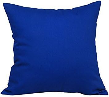 TangDepot 100% Cotton Solid Throw Pillow Cover 14x14 Royal Blue | 100% cotton, same-color zip, machine wash & air dry. For living room, bedroom, office, car. Many colors & sizes. Cover only.