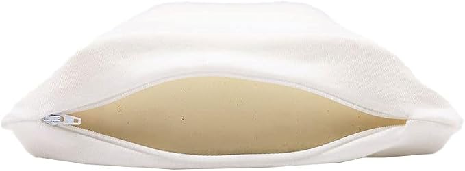 ORGANIC TEXTILES Organic Latex Contour Pillow with Organic Cotton Cover - GOTS & GOLS Certified, Ergonomic Contour Design, Bed Pillow, Spine Support - (Travel) - Pack of 2