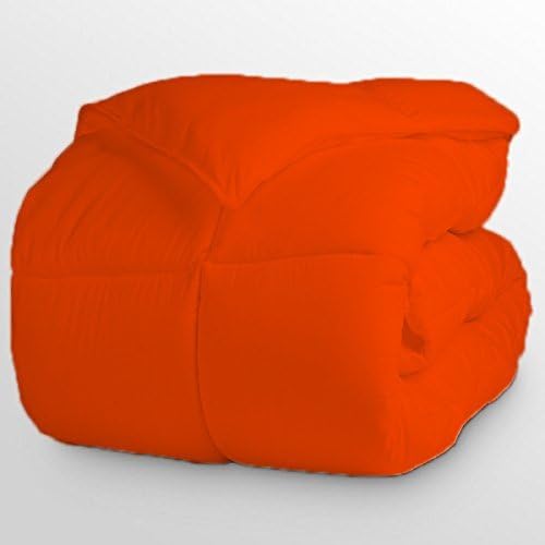 Luxurious and Hypoallergenic 600 Thread Count 1 Piece Down Alternative Comforter 100% Egyptian Cotton Solid (Twin/Twin XL, Orange)