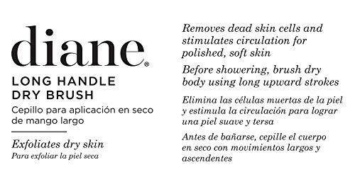 Diane Long Handle Exfoliating Dry Skin Brush, Natural Wood Color