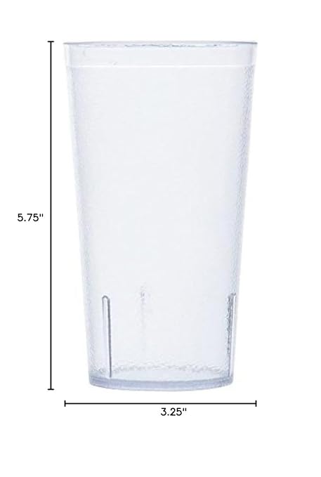 G.E.T. Unbreakable Stackable Restaurant Plastic Tumbler/Cup (Set of 12) 16 Ounce Clear | for Restaurants and Home, Dishwasher Safe, BPA Free