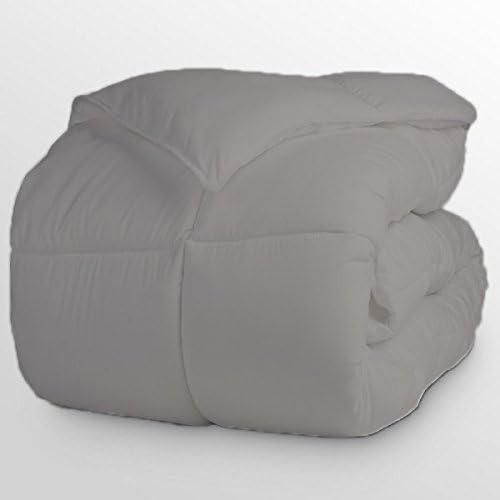 Luxurious and Hypoallergenic 600 Thread Count 1 Piece Down Alternative Comforter 100% Egyptian Cotton Solid (Twin/Twin XL, Silver)