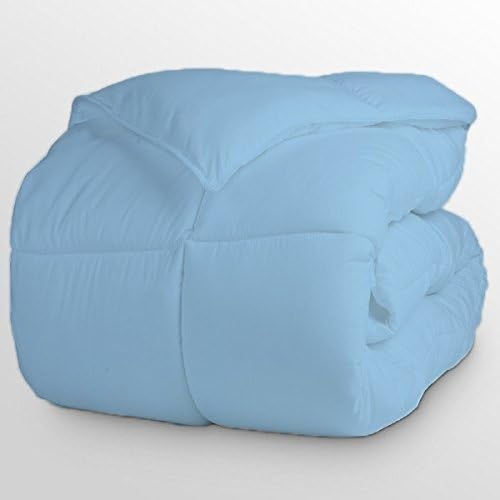 Luxurious and Hypoallergenic 600 Thread Count 1 Piece Down Alternative Comforter 100% Egyptian Cotton Solid (Twin/Twin XL, Sky Blue)