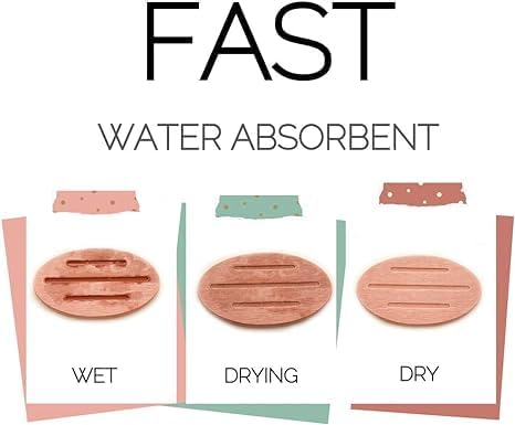 Water Absorbent Diatomite Soap Dish, 2 Pack Diatomite Soap Holder Mat, Fast Water Absorbent, Self-Dry Diatomaceous Soap Bar Holder for Bathroom, Bathtub, Shower, Kitchen (Grey)