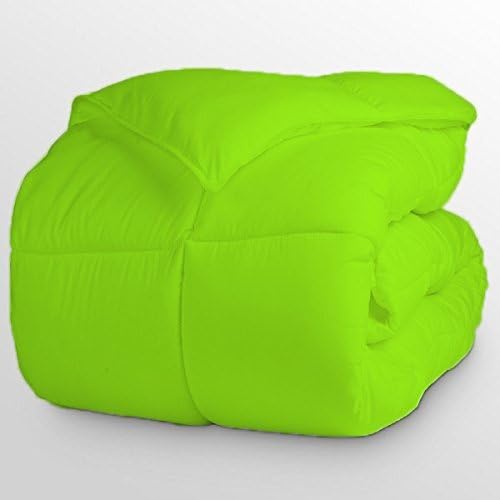 Luxurious and Hypoallergenic 600 Thread Count 1 Piece Down Alternative Comforter 100% Egyptian Cotton Solid (King/Cal King, Parrot Green)