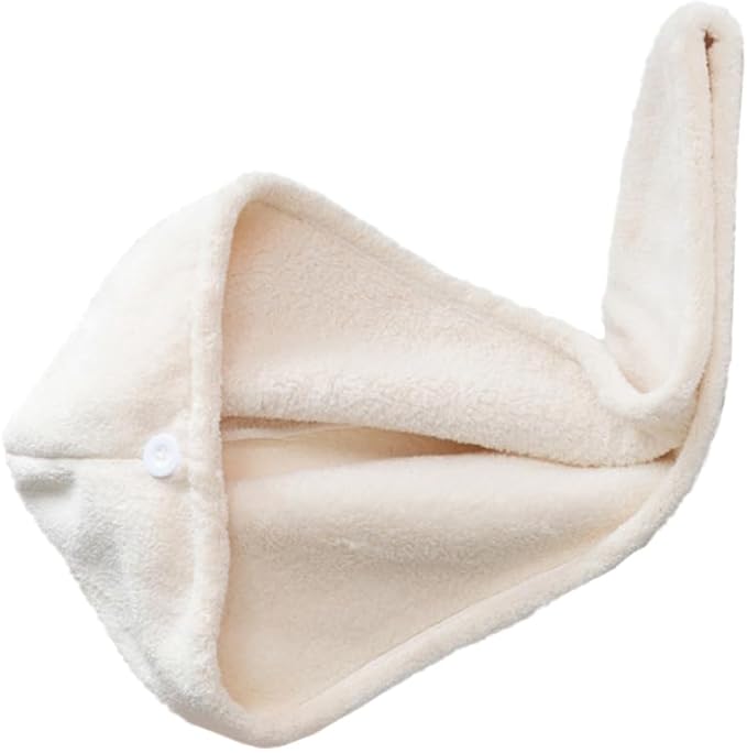 Baluue Microfiber Hair Towel Wrap for Women, Super Absorbent Coral Velvet Turban for Quick Drying Wet Hair, Soft Anti Frizz Drying Towel with Button, Large