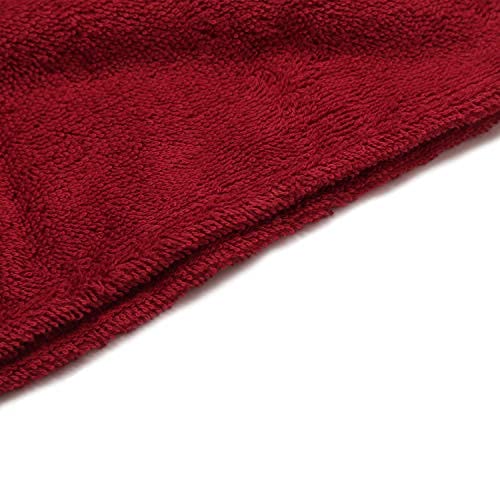 Extra Large Waffle Cotton Hair Towel Wrap - 30 inches Long, 400 GSM, Ultra Absorbent, Quick Dry Hair Turban for Women, Ideal for Long and Curly Hair, Perfect for Plopping (Cherry Red)