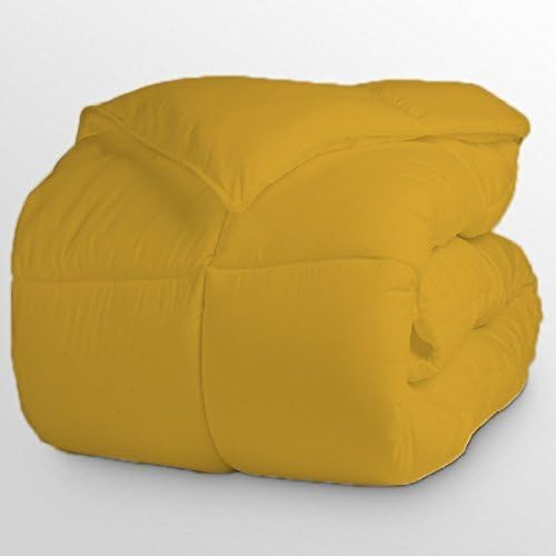 Luxurious and Hypoallergenic 600 Thread Count 1 Piece Down Alternative Comforter 100% Egyptian Cotton Solid (Twin/Twin XL, Gold)