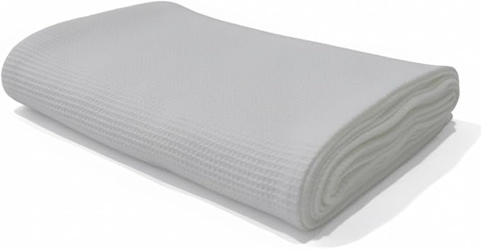 Waffle Bath Towel, 30.5x58 INCHES, 100% Natural Organic Cotton, GOTS Certified Super ABSORBANT & Quick Dry, NO SOFTENERS, Environment Friendly (White)