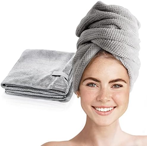 Sutera Silverthread Hair Wrap | Soft, Lightweight, & Quick-Drying | Helps Control Frizz & Maintain Freshness Overnight | Breathable, Moisture-Wicking Fabric for Healthy Shine