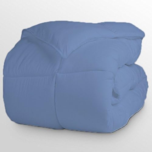 Luxurious and Hypoallergenic 600 Thread Count 1 Piece Down Alternative Comforter 100% Egyptian Cotton Solid (King/Cal King, Light Blue)