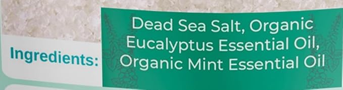 Natural Elephant Dead Sea Eucalyptus Mint Bath Salt - Bathing and Foot Soak for Energizing and Refreshing 100% Pure with Organic Eucalyptus Mint Essential Oil Medium Coarse Grain (1 lb (16 oz) Bag)