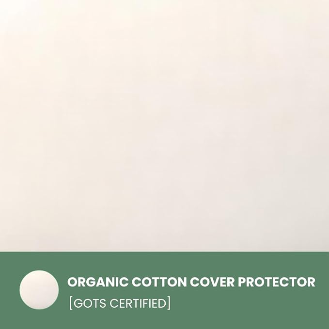 ORGANIC TEXTILES Natural Kapok Pillow with Organic Cotton Removable Cover, (Travel Size), GOTS Certified, Adjustable Loft, Cooling and Breathable, Easy Care, Neck Support