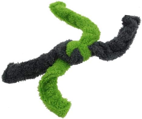 Cycle Dog Duraplush Large Green Grey Spring Thing: Sqeakerless Eco-Friendly and Durable Toy for Dogs | Perfect for Fetch and Tug-of-War Play | Made in USA