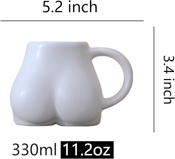 Creative and personalized handmade coffee cup, hip structure, natural, ceramic, mug water cup (Coffee color)