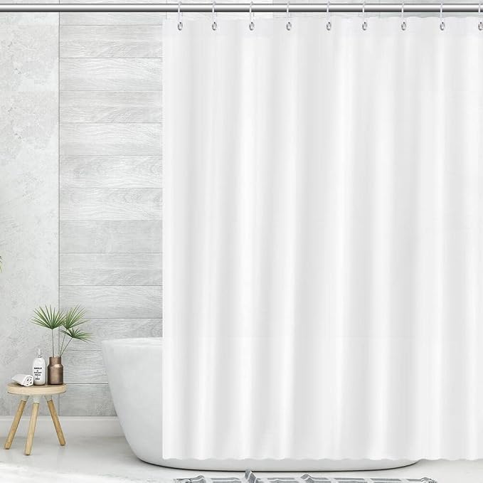 FGY Shower Curtain Liner 72" x 72” Waterproof & Washable PEVA Shower Liner with 12 Metal Grommet (White)