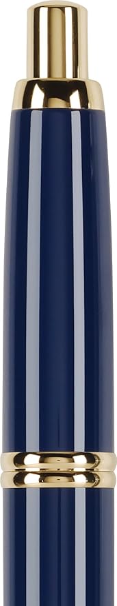 PILOT Vanishing Point Collection Refillable & Retractable Fountain Pen, Blue Barrel with Gold Accents, Blue Ink, Medium Nib (60266)