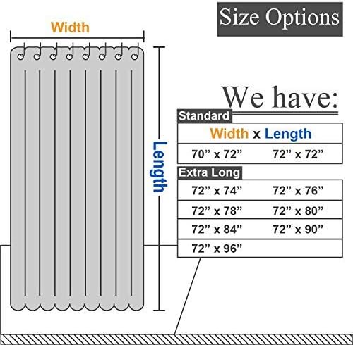 N&Y HOME Ultimate Waterproof Fabric Shower Curtain or Liner, Machine Washable, Breathable Fabric TPU Lining Bath Tub Shower Liner, White, 72x72 inch