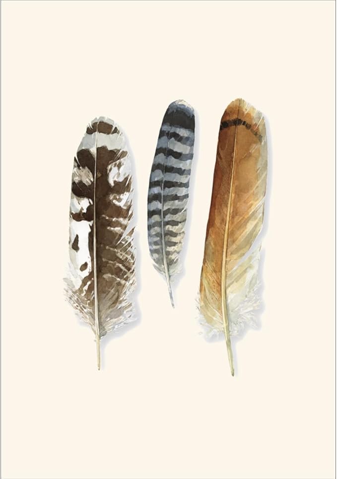 Earth Sky + Water - Raptor Feathers Notecard Set - 8 Blank Cards with Envelopes