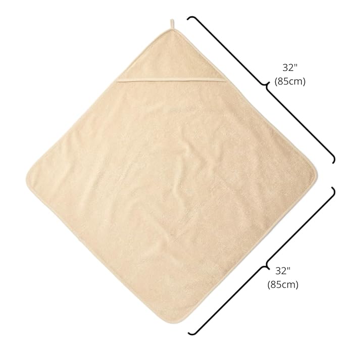 Hooded Baby Towels – 100% Organic Cotton Baby Bath Towels – Baby Boy and Girl Newborn Essentials - Super-Soft and Absorbent. (Fog)