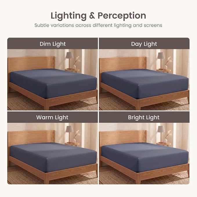 Bioweaves 100% Organic Cotton 1 Full Size Fitted Sheet Only | 300 Thread Count Sateen Weave GOTS Certified with Deep Pocket - Mineral