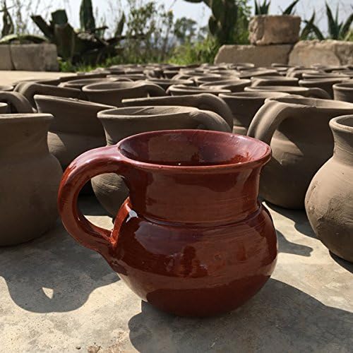 Ancient Cookware, Mexican Clay Jarrito Mug, 10 Ounces