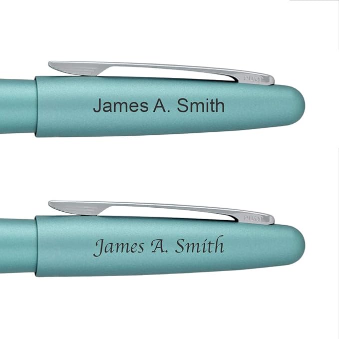 Goldspot Personalized Pilot Metropolitan Retro Pop Fountain Pen in Custom Engraved Pen in Turquoise