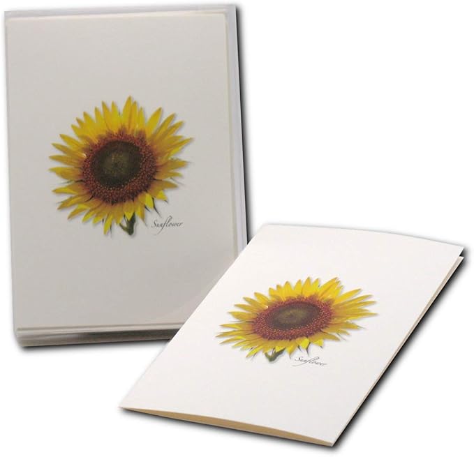 Earth Sky + Water - Sunflower Assortment Notecard Set - 8 Blank Cards with Envelopes