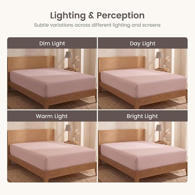 Bioweaves 100% Organic Cotton 1 Full Size Fitted Sheet Only | 300 Thread Count Sateen Weave GOTS Certified with Deep Pocket - Dusty Rose