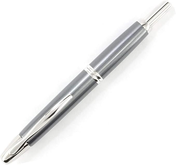 PILOT Vanishing Point Collection Refillable & Retractable Fountain Pen, Gun Metal Gray Barrel with Rhodium Accents, Blue Ink, Fine Nib (60433)