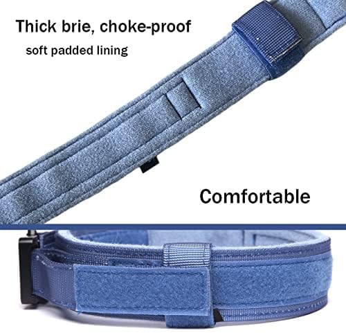 Tactical Dog Collar Adjustable Military Nylon Dog Collar with Control Handle and Heavy Duty Metal Buckle for Medium and Large Dogs (Dark Blue,XXL)