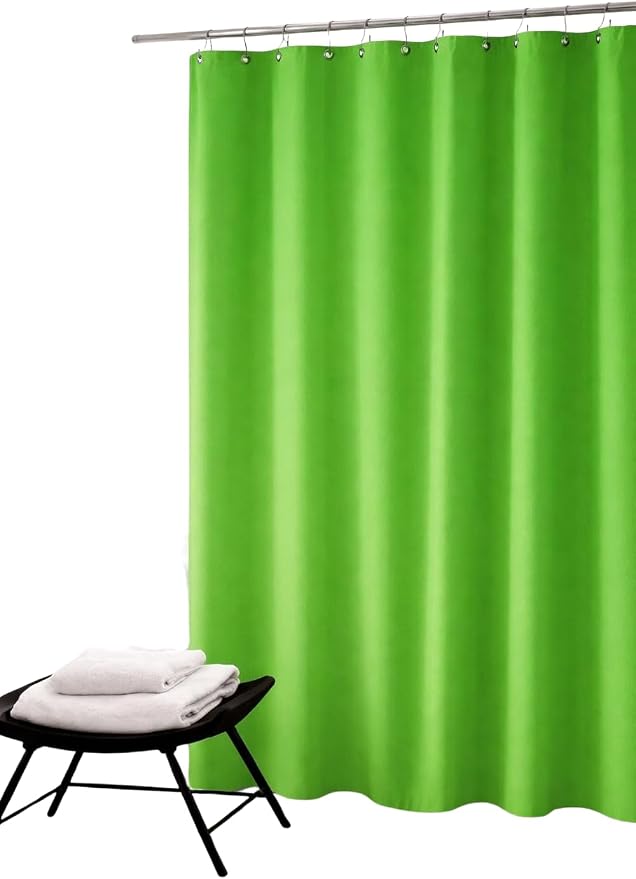 Lime Green PEVA Shower Curtain Liner 70x72 | Waterproof, Rust Resistant Metal Grommets