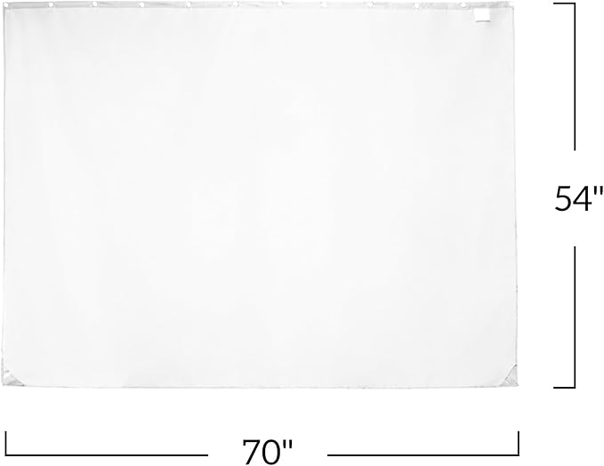 River Dream Fabric Snap-in Shower Curtain Liner Replacement: Removable to Attach, White, 70x54