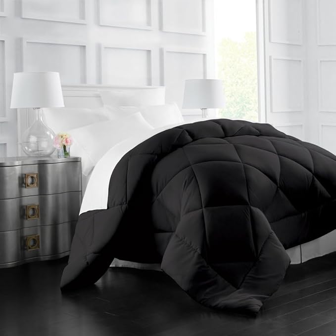 Full/Queen Down Alternative Comforter, All-Season Soft Microfiber Duvet Insert with Corner Tabs, Box-Stitch Machine Washable, 89"x89"