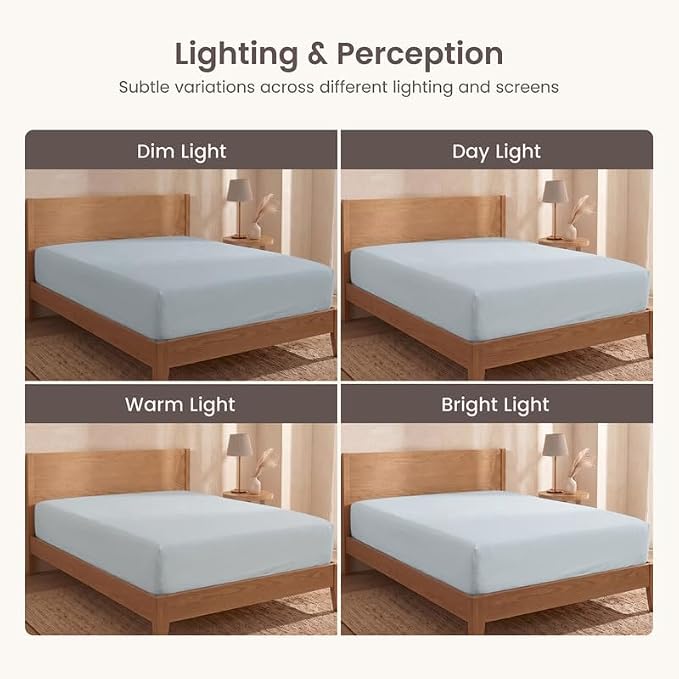 Bioweaves 100% Organic Cotton 1 Twin Fitted Sheet Only | 300 Thread Count Sateen Weave GOTS Certified with Deep Pocket - Shore