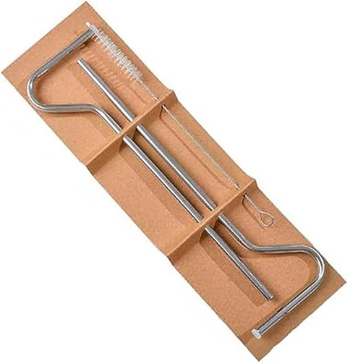 Summer Straw,Reusable Stainless Steel Drinking Straw,Easy to Clean,Free Cleaning Brush Included(2PCS,Silver)