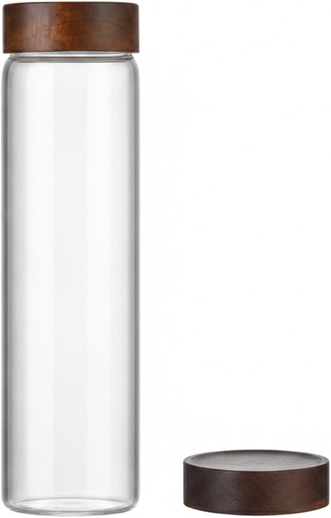 Borosilicate Glass Storage Jar with Bamboo Lid, Clear Food Canister for Pantry Organization (1 PC)