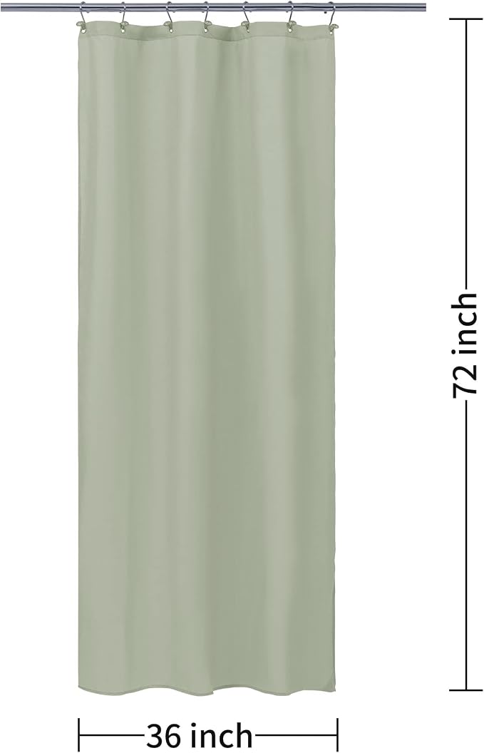ALYVIA SPRING Stall Fabric Shower Curtain Liner Waterproof - Soft & Lightweight Small Shower Curtain with Magnets for Narrow Stall Size, Machine Washable - 36x72, Desert Sage
