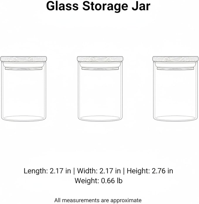 Borosilicate Glass Storage Jar with Bamboo Lid, Airtight Dry Food Canister for Kitchen Pantry & Countertop Organization
