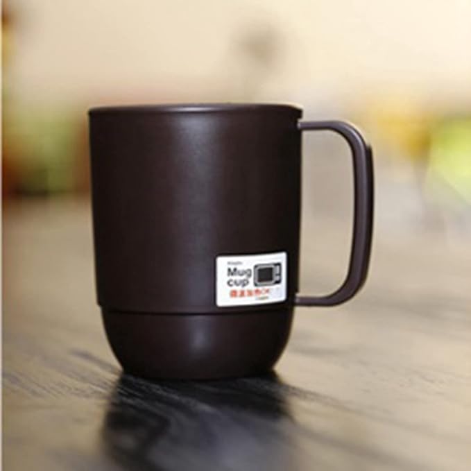 JapanBargain, Japanese Plastic Mug 10 Pack 12oz BPA-Free Non-Toxic Unbreakable Camping Coffee Tea Milk Juice Water Mug Made in Japan Dishwasher & Microwave Safe, Chocolate Brown