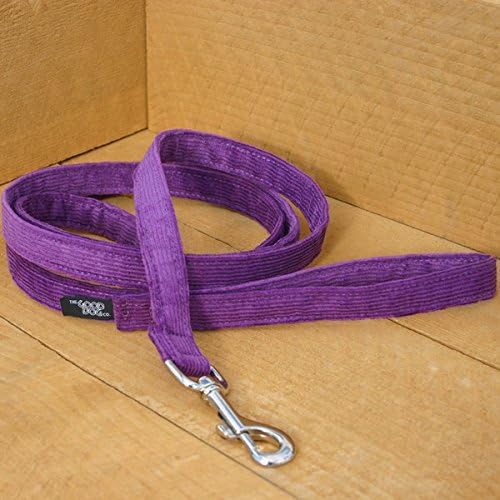 The Good Dog Company Hemp Corduroy Leash - 6 ft (3/4 Inch Width, Plum)