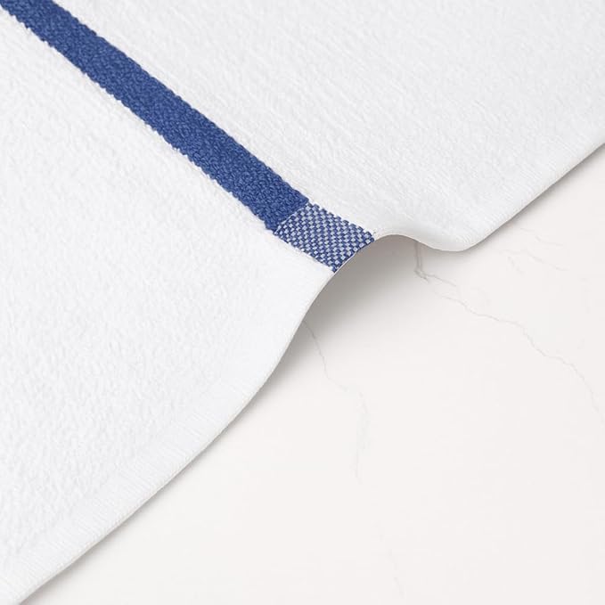CASA COPENHAGEN Classic Bar Mop Towels - Pack of 12, 10"x10" 100% Cotton, Highly Absorbent & Durable Towels, Multipurpose Kitchen Towels for Home, Bar, Restaurant, Cleaning & More