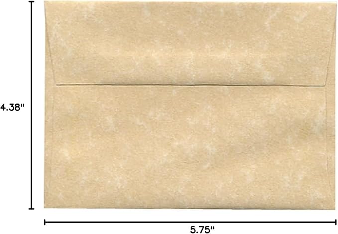 JAM PAPER Blank Greeting Cards Set with Envelopes - A2-4 3/8 x 5 3/4 - Parchment Recycled Brown - 25/Pack
