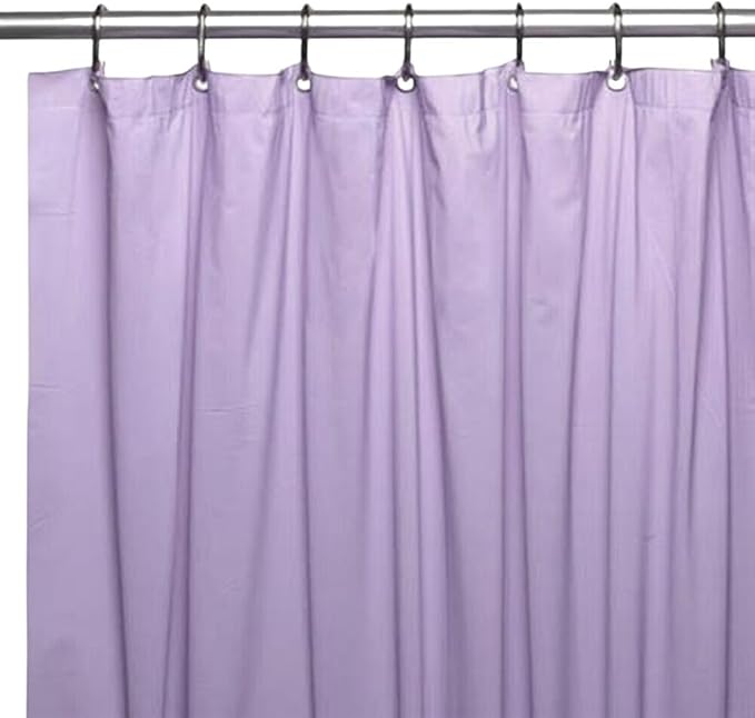 Dependable Industries inc. Essentials Bathroom Magnetized Shower Curtain Liner with Metal Grommets Waterproof (Lilac)