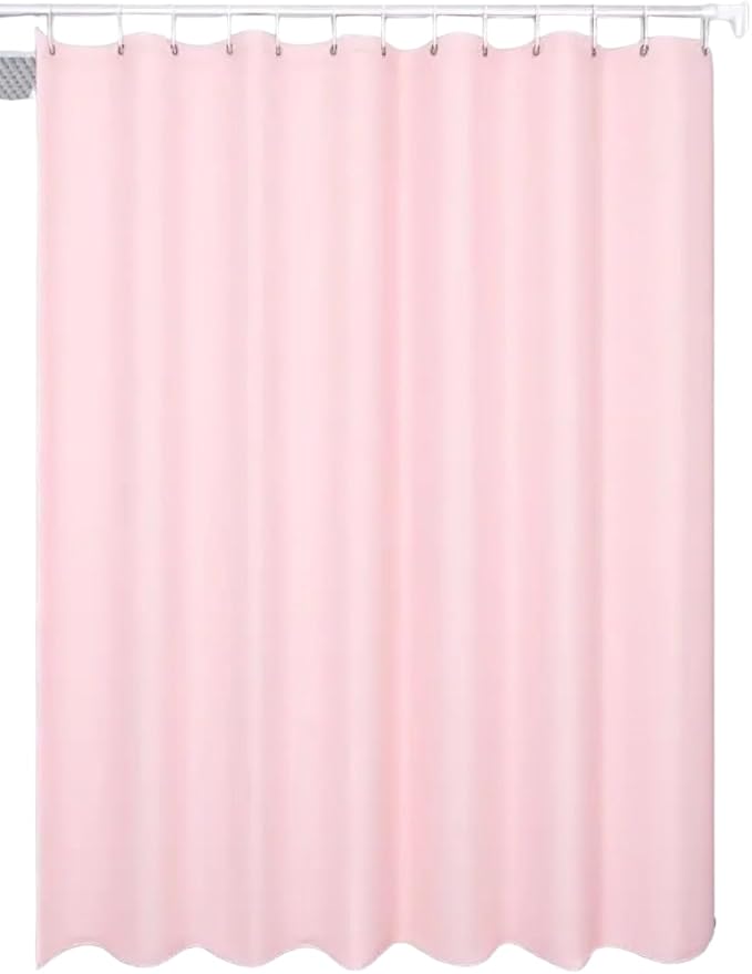 Dependable Industries inc. Essentials EVA Shower Curtain Liner - Water-Resistant, Rustproof Metal Grommets, 3 Magnets Bottom, Easy Clean, 72" x 72" Size (Pink)