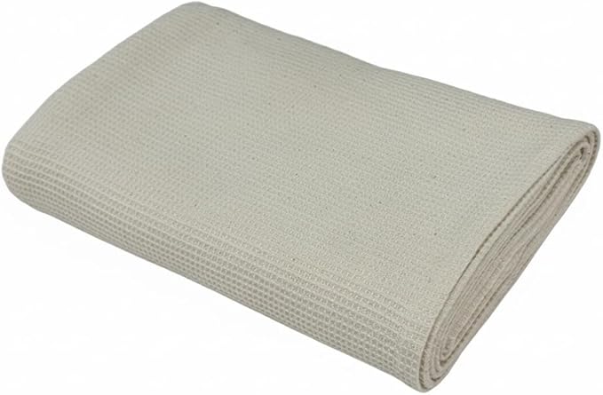Waffle Bath Towel, 30.5x58 INCHES, 100% Natural Organic Cotton, GOTS Certified Super ABSORBANT & Quick Dry, NO SOFTENERS, Environment Friendly (Natural)