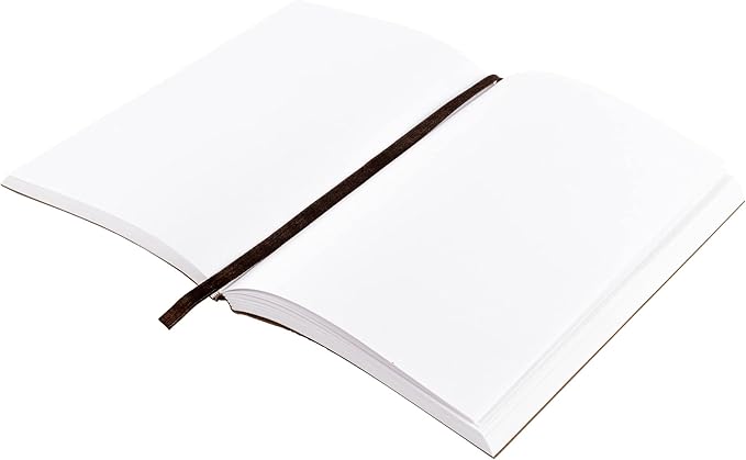 moonster Blank Journal Notebook Paper - A5 Journal Refill - for Refillable Leather Journal - Premium Milled Inserts Blank Sketch Book, Unlined Notepad 8.25 x 5.8 Inch, with 320 Pages 70gsm & Bookmark